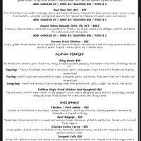 Dinner menu 27/8/2025   at CK Underground Filo-Asian Food Hub  in Coober Pedy