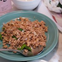 Love this mince vegan chicken with Chili and Garlic at Baan Ying - Dusit Suites Hotel in Bangkok