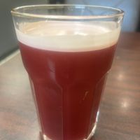 Freshly prepared sorrel ginger juice  at Vital-Life Vegan in Toronto