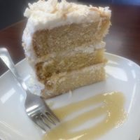 Coconut layer cake  at Vital-Life Vegan in Toronto
