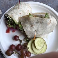 Mediterranean Salad Wrap with hummus sub for feta    at Wild Hare in Bemidji