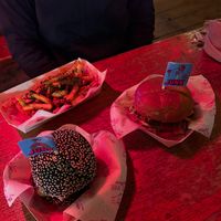 Smash Burger, Kimchi Tofu Burger, and Maple and BBQ Sesame Fries at JUNK SOUL York in York