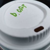 Decaf coffee with oat milk (May 2025) at Conti's Llanerchaeron Tea Room in Lampeter