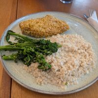 The stake with lemon rice at Tula Café & Bistro in Rio De Janeiro