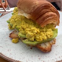 Croissant with tofu scramble and avocado at Tula Café & Bistro in Rio De Janeiro
