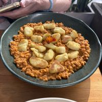 Sweet potato gnocchi with soy lentil bolognese   at Tula Café & Bistro in Rio De Janeiro