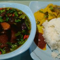 Herbal soup with rice set and added curry vegetables at Eight Immortals Vegetarian 八仙素食园 - Admiralty Place in North Singapore