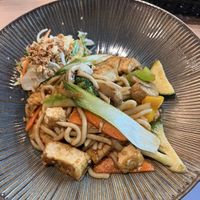 vegan udon with tofu and veggies  at Sozo in Loerrach