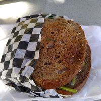 Vegan club sandwich at rise n grind  in Victoria