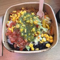 Bowl with vegan ingredients  at STN - Tortilla - T1 in Stansted
