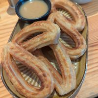 Churros with vegan dulce de leche at Desayuno in Ghent