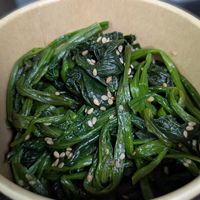 Banchan: spinach at Kimchi Nom Nom in Dubai