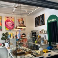 Service area at Copper Mug Coffee in New York City