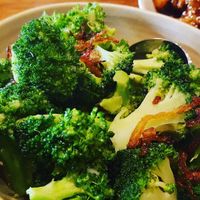 Broccoli and sauteed onion at Burma Superstar in San Francisco