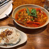 Curry and coconut rice  at Burma Superstar in San Francisco