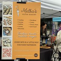 Sign  at Melba's Vegan Bakery in Vancouver