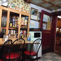 Seating and pantry staples at D C Cafe in Washington