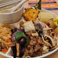 Some of the food from the buffet at Su Man Xiang Vegetarian Buffet - 素满香·素食自助餐(福田金中环店) in Shenzhen