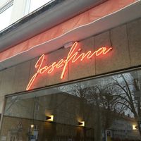 In front of the cozy café :) at Cafe Josefina in Munich