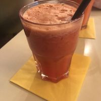 Apple orange, carrot ginger juice  at Cafe Josefina in Munich