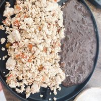 tofu a la mexicana   at Alijuan Café in Mexico City