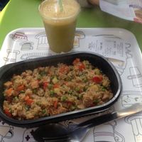 Daily Menu (Vegan Rice with vegetables, 'ham' and rice) + Kale Mix at Vegitai in Paris