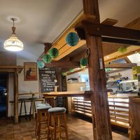 Vegan dish option and food ordering area at Hotel Brauhaus Wiesenmühle in Fulda