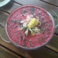 Beet soup at Vege Club Amar in Szczecin