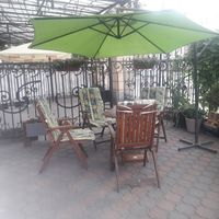 Outdoor seating at Vege Club Amar in Szczecin