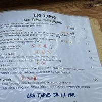 'Vegetarian section' on menu at l'Abracada bar in Gorges Du Tarn Causses