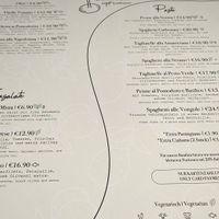 Menu at Trattoria Senza in Berlin