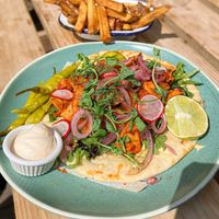 Vegan 'chicken' shawarma with garlic aioli at The Free Press in Cambridge