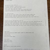 Sunday menu  at The Free Press in Cambridge
