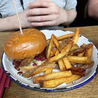 Korean barbecue chicken burger   at The Free Press in Cambridge