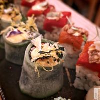 Kyûri roll (cucumber, bell bell pepper, quinoa, avocado, cheese, vegetable, mint, daikon, spicy sauce) at Bloom Sushi in Lyon