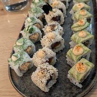 A selection of different types of sushi at Bloom Sushi in Lyon