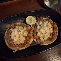 Vegan tacos (jackfruit)  at La Taqueria in 