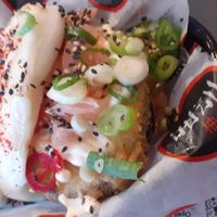 Salt and pepper aubergine bao at Yuzu Street Food in Harrogate