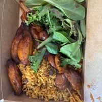 The sampler w/ BBQ Chickn Pincho  at Casa Borinqueña in Philadelphia