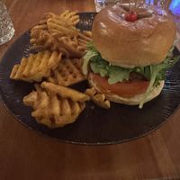 Vegan burger- tasty sauces   at Íslenski Barinn in Reykjavik