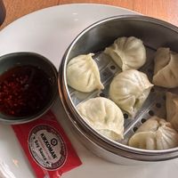 Veggie momos. Were slightly undercooked this time around😒  at Momo Cafe in Minneapolis