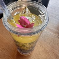 Mango passion fruit refresher  at Momo Cafe in Minneapolis