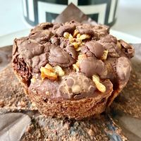 Double chocolate, banana and walnut muffin at Birch Bakery in Dubai