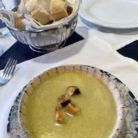 Lentil Soup served with Fresh Bread and lemonn  at Modena Steak Kebap Fish House in Istanbul