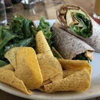 Tempeh TLA with chips and side salad at Seedz Cafe in St Louis