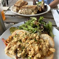 Philly cheesesteak sandwich and a Rueben  at Seedz Cafe in St Louis