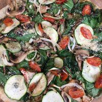 Seasonal veggie pizza YUM   at Seedz Cafe in St Louis