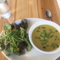Curry soup and salad at Seedz Cafe in St Louis