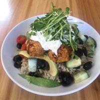 Baked falafel (best I’ve had) at Seedz Cafe in St Louis