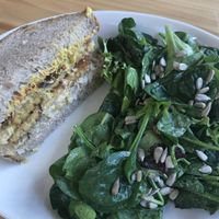 Tempeh Ruben + Side Salad at Seedz Cafe in St Louis
